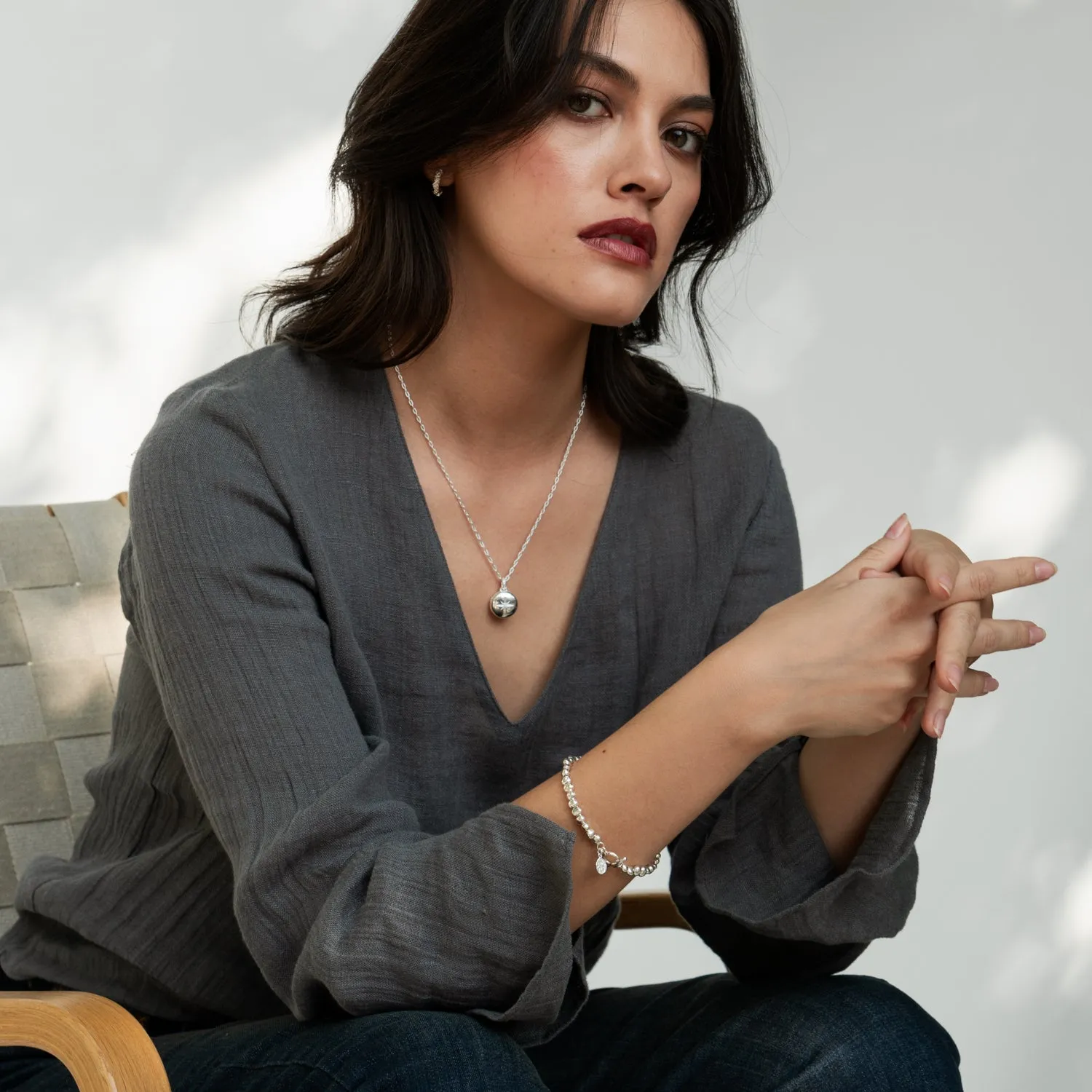 Diamond Starburst Round Locket sold by Dower & Hall product image thumbnail 5