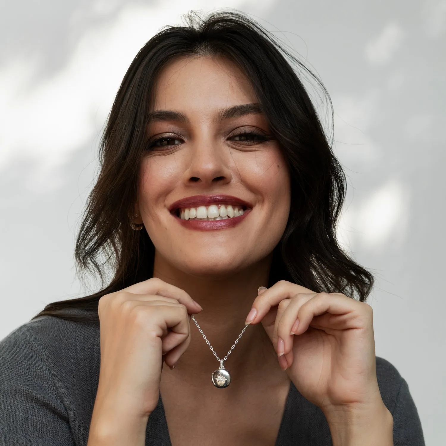 Diamond Starburst Round Locket sold by Dower & Hall product image thumbnail 3