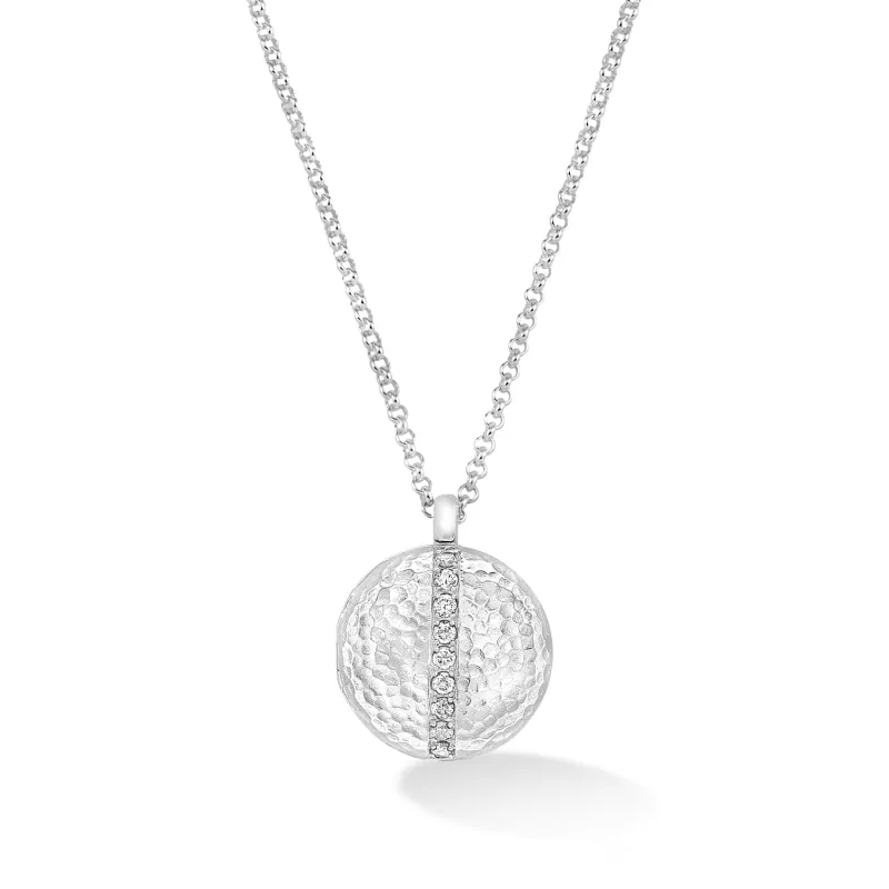 White Sapphire 16mm Round Lumiere Locket sold by Dower & Hall