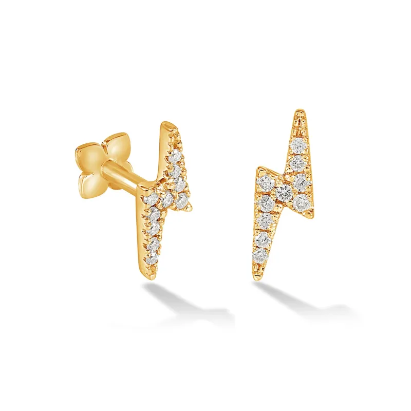 9k Lightning Bolt Single Labret sold by Dower & Hall