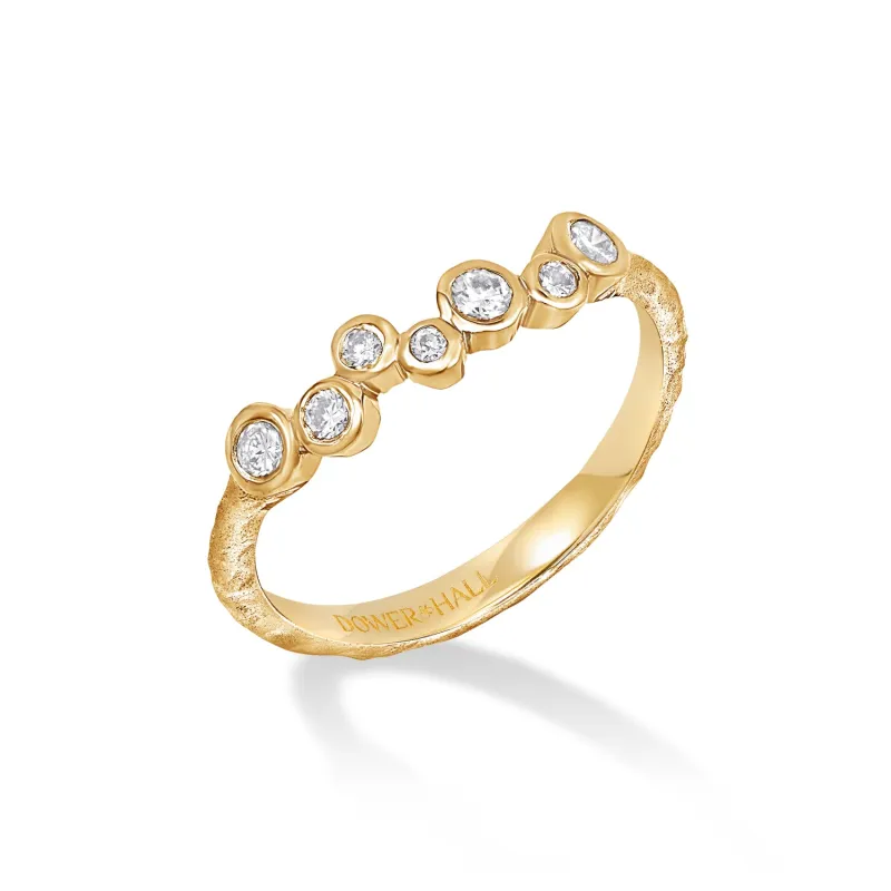 18k Gold & Diamond Fine Cascade Wraparound Ring sold by Dower & Hall