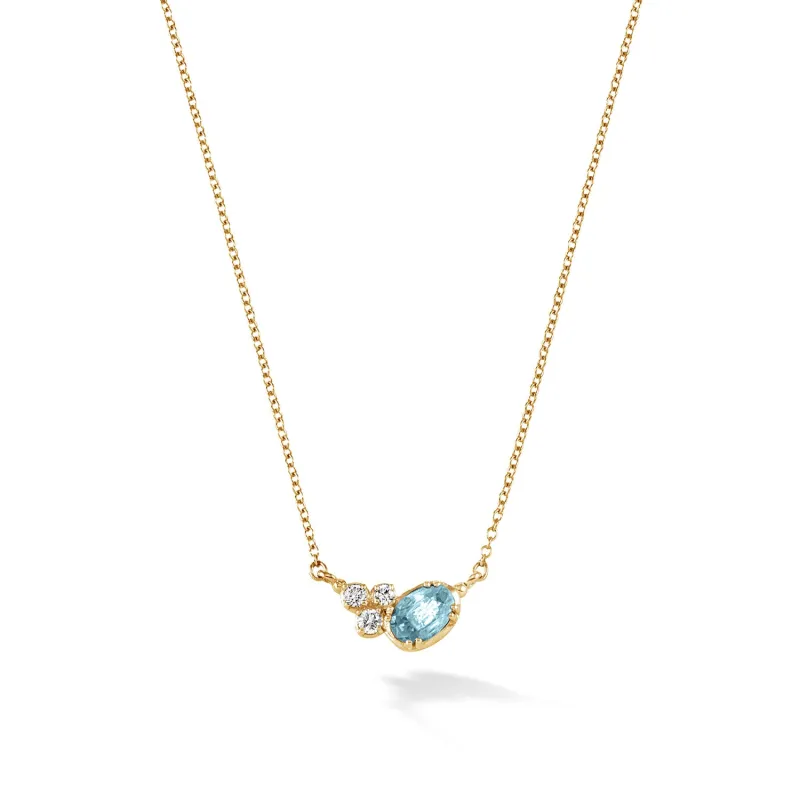 14k Gold Stargazer Oval Aquamarine Pendant sold by Dower & Hall