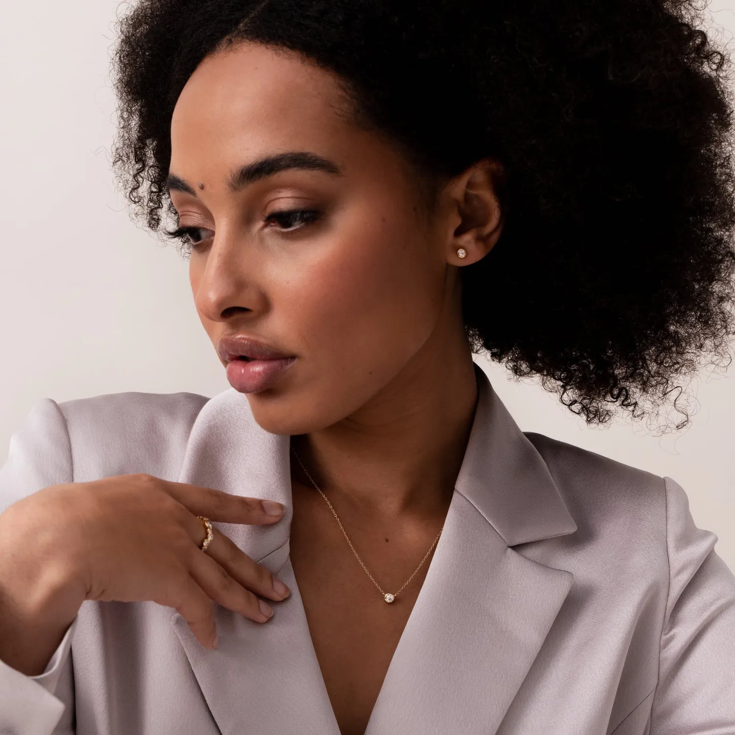 9k Gold & Diamond Dew Pendant sold by Dower & Hall product image thumbnail 2