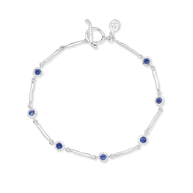Blue Sapphire Dewdrops Link Bracelet sold by Dower & Hall