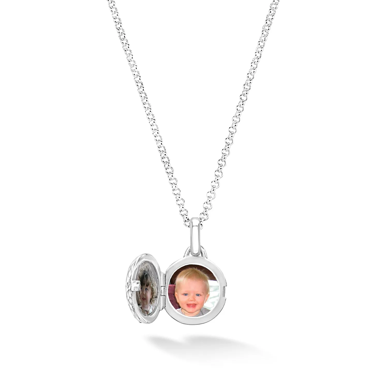 White Sapphire 13mm Round Lumiere Locket sold by Dower & Hall product image thumbnail 2