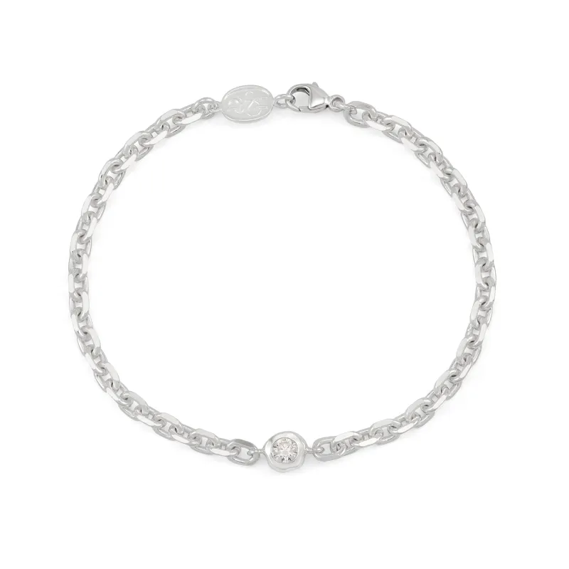 Men's White Topaz Chain Bracelet sold by Dower & Hall