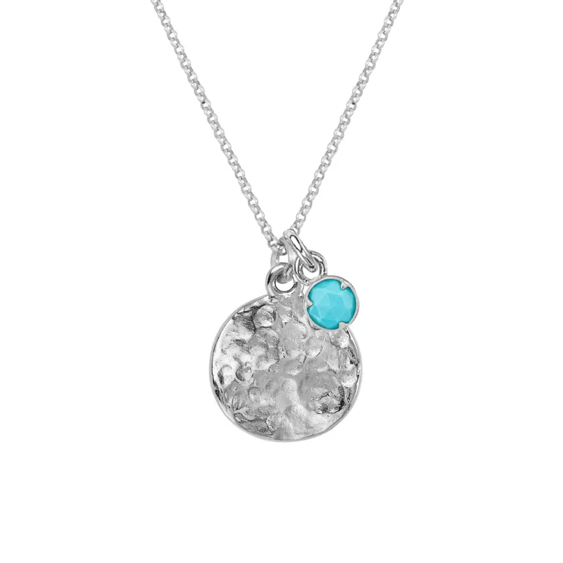 Men's Disc & 5mm Turquoise Array Pendant sold by Dower & Hall
