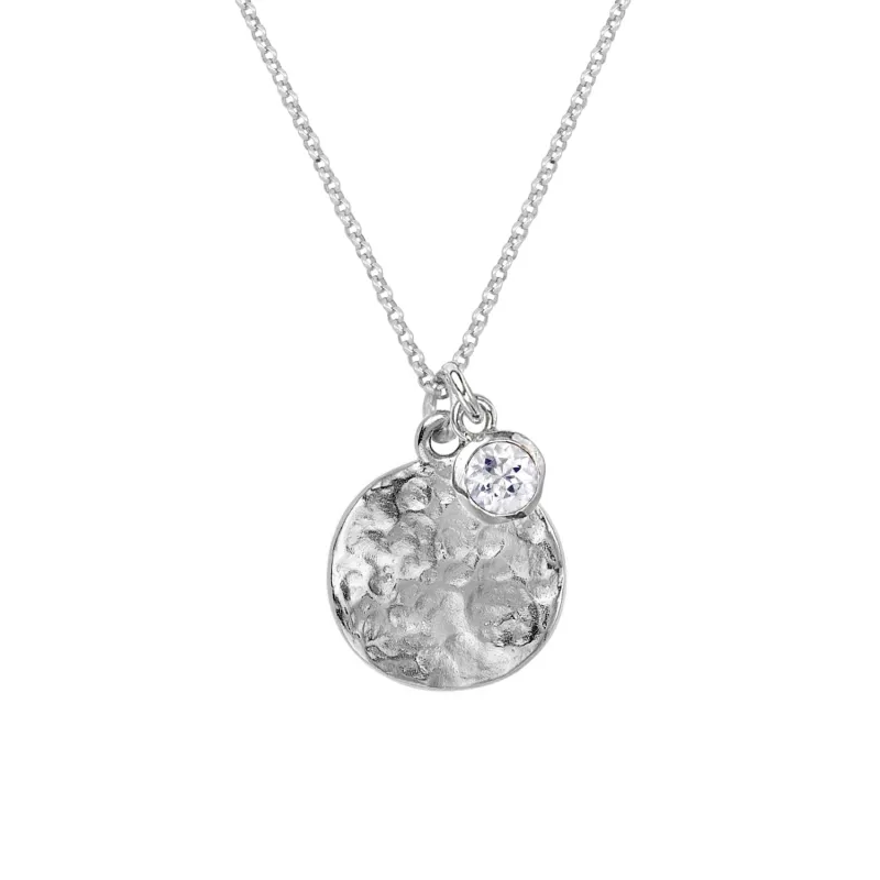 Men's Disc & 5mm White Topaz Array Pendant sold by Dower & Hall