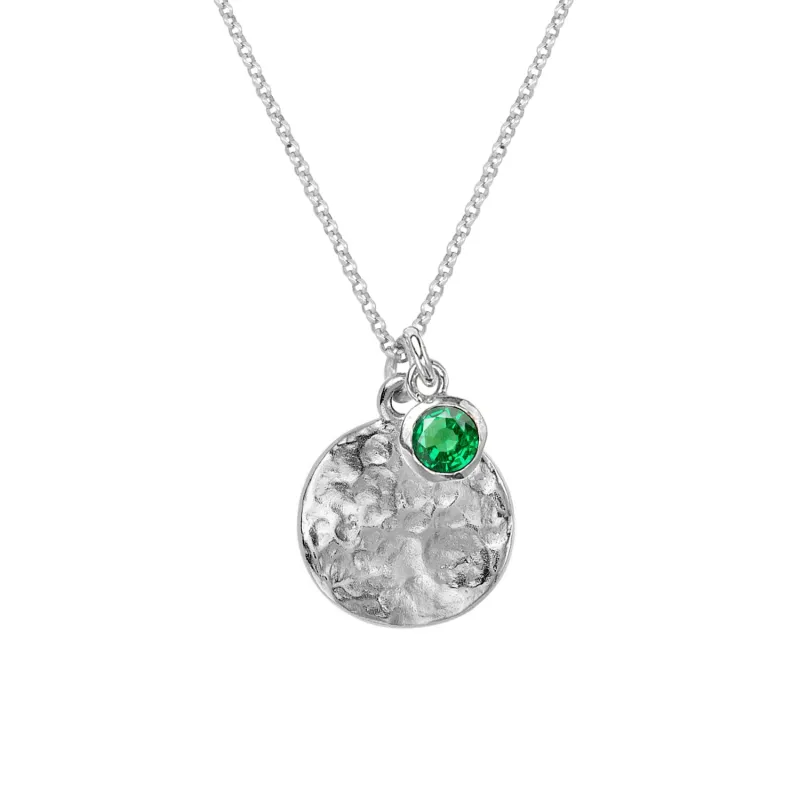 Men's Disc & 5mm Green Garnet Array Pendant sold by Dower & Hall