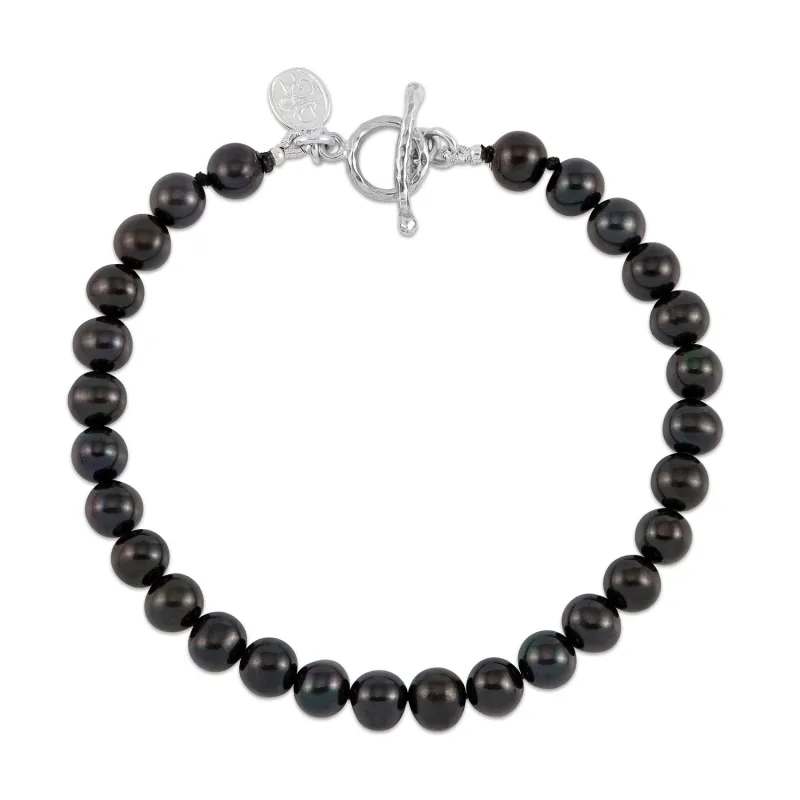 Men's Black Pearl Bracelet sold by Dower & Hall