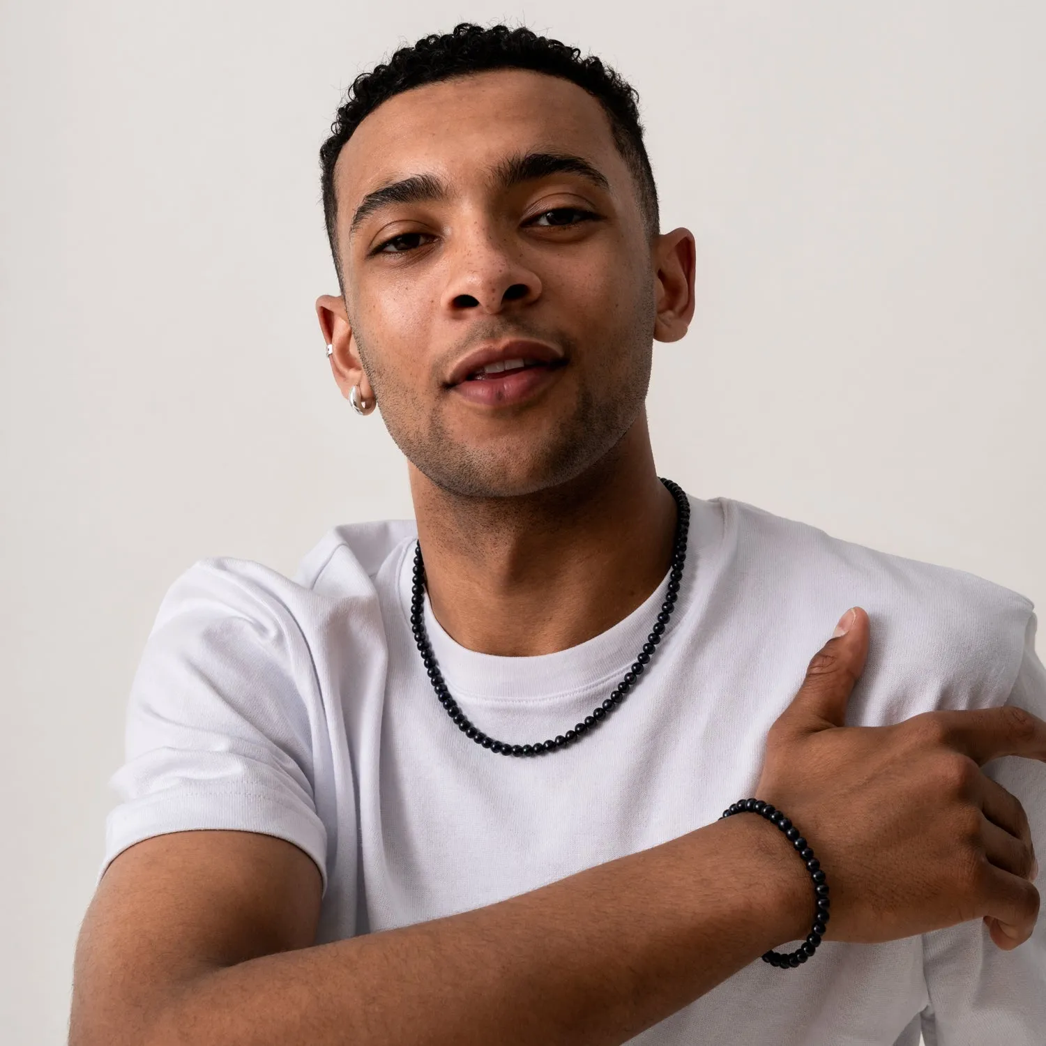 Men's Black Freshwater Pearl Necklace sold by Dower & Hall product image thumbnail 5