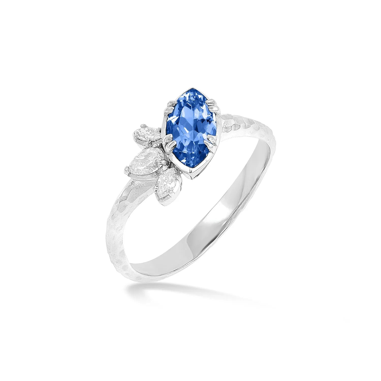 18k Marquise Sapphire & Diamond Stargazer Ring sold by Dower & Hall product image thumbnail 4