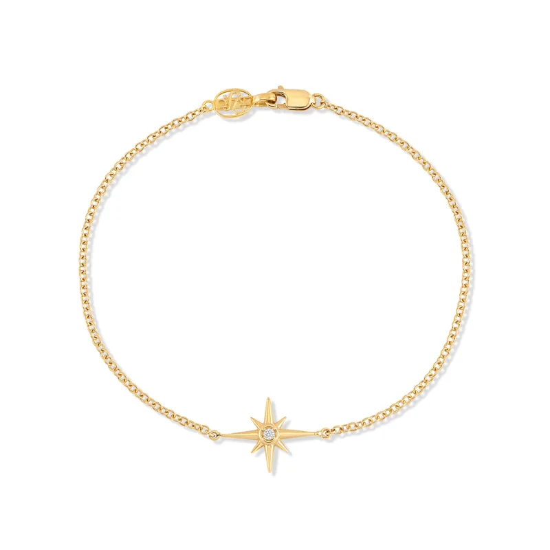 14k Gold & Diamond Single North Star Bracelet sold by Dower & Hall