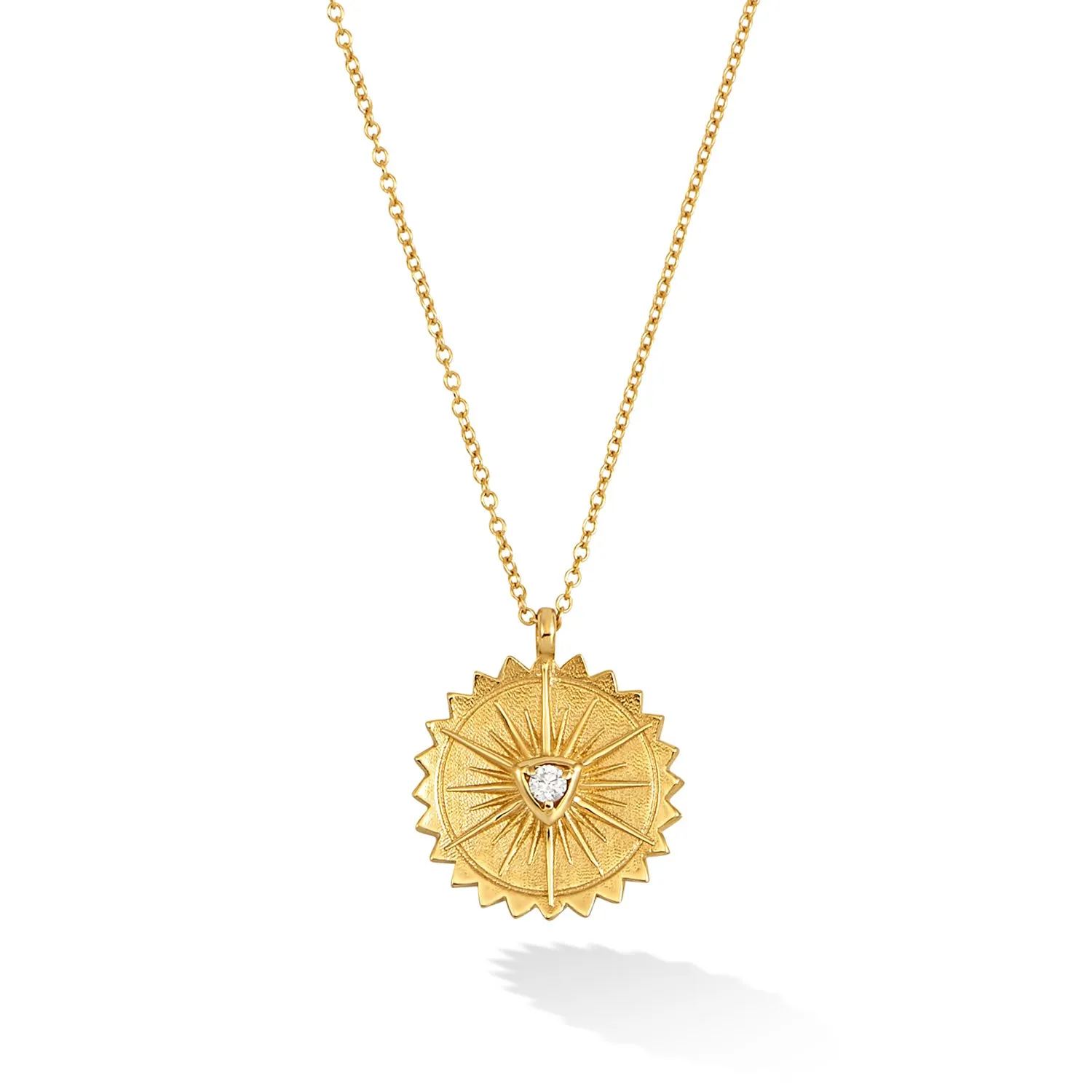 14k Gold & Diamond Sun Pendant sold by Dower & Hall