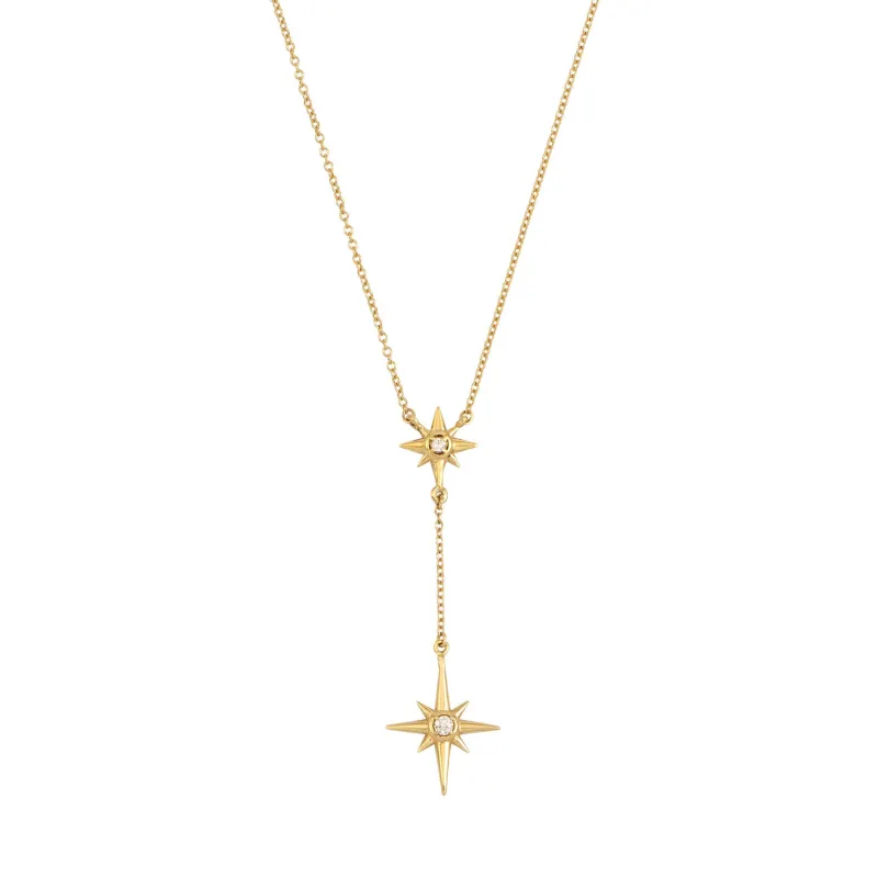 14k Gold & Diamond North Star Double Pendant sold by Dower & Hall