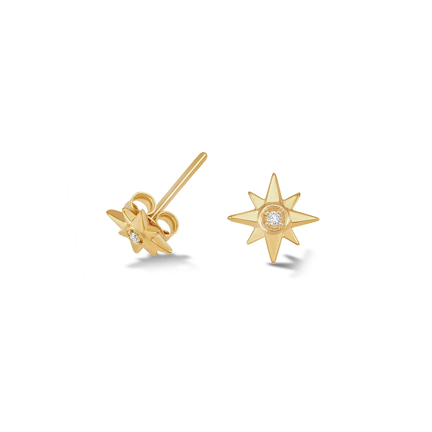 14k Gold North Star Diamond Studs sold by Dower & Hall
