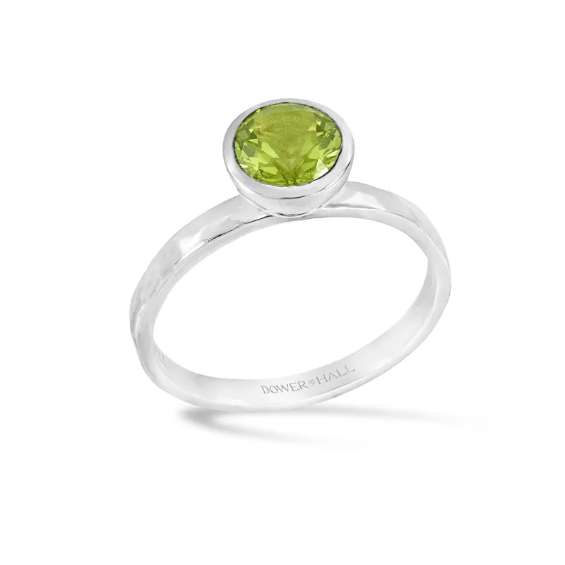 6mm Peridot Hammered Twinkle Ring sold by Dower & Hall