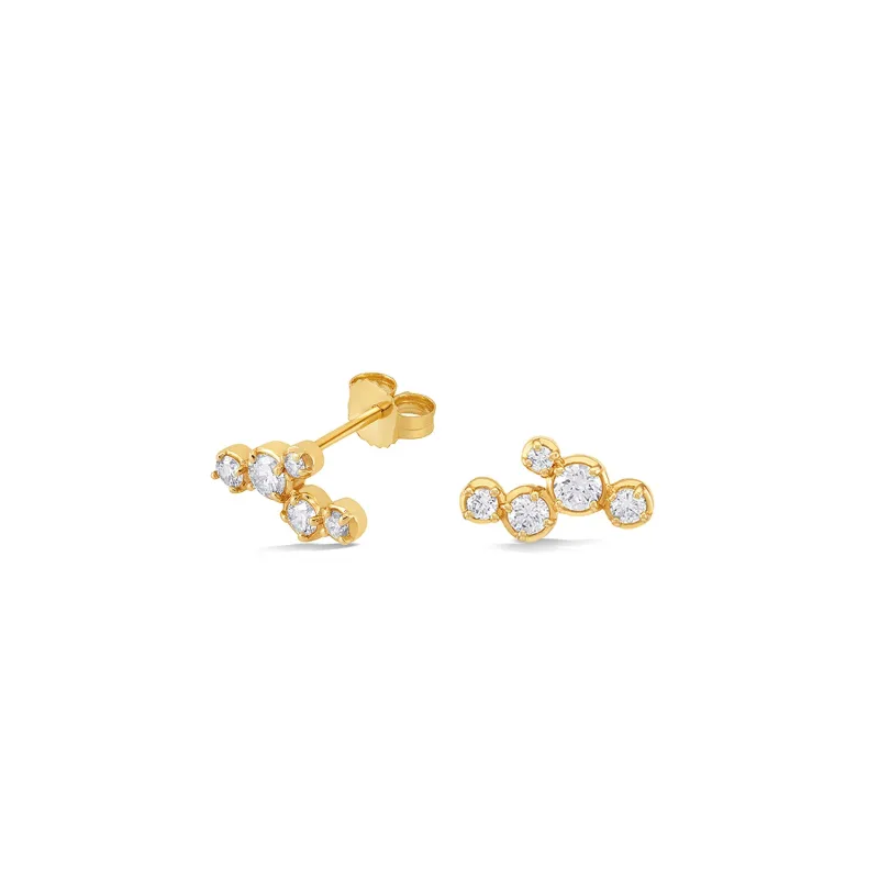 14k Stargazer Five Diamond Ear-Studs sold by Dower & Hall