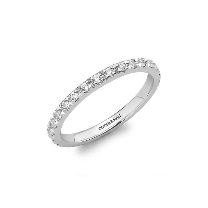 18k Medium Halo Style Diamond Set Band sold by Dower & Hall