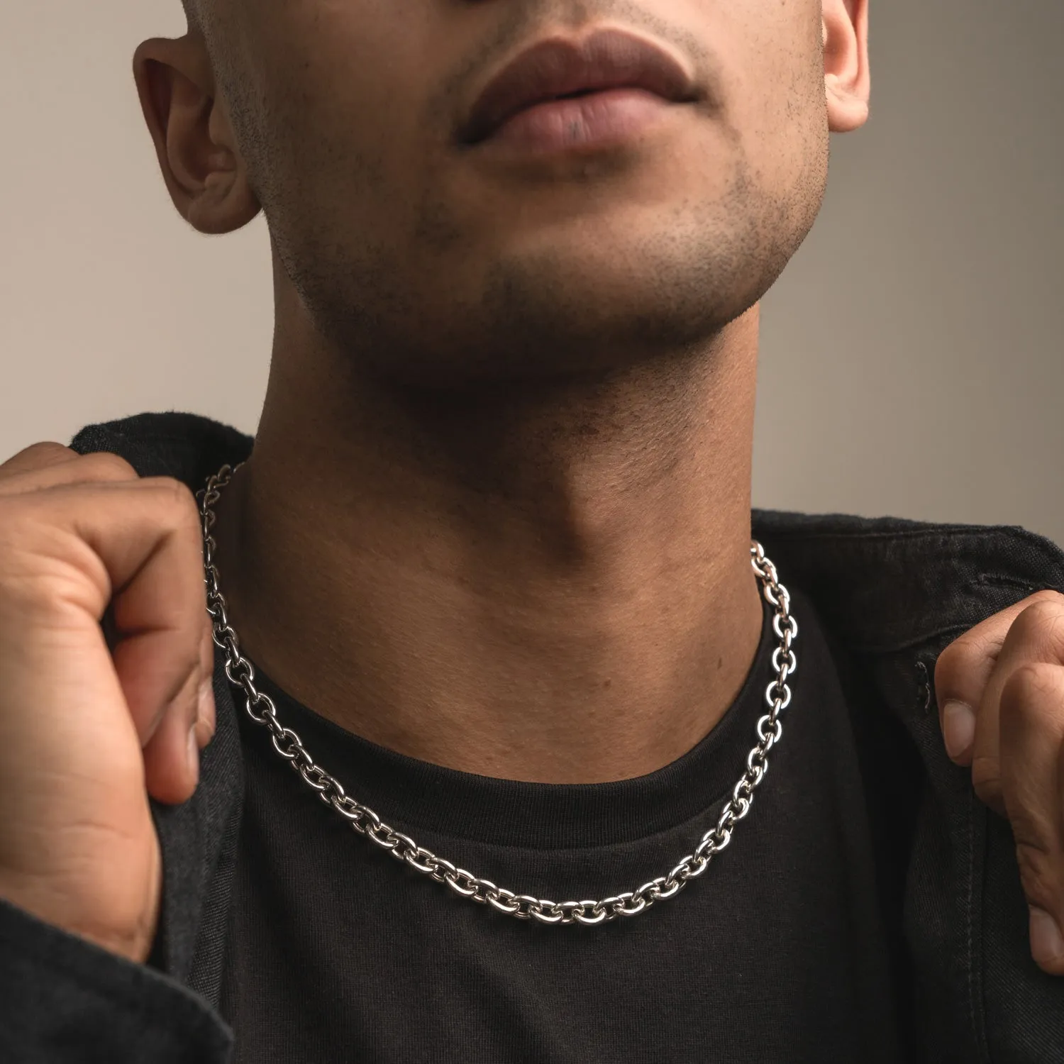 Men's Oval Link Necklace Chain sold by Dower & Hall product image thumbnail 2