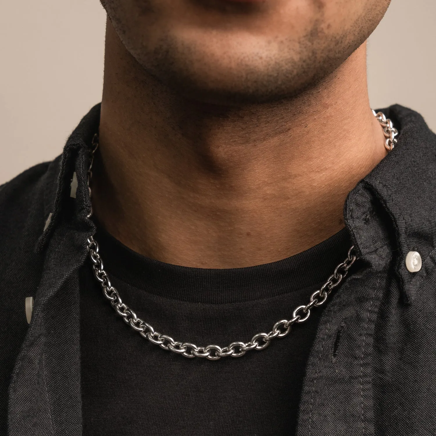 Men's Oval Link Necklace Chain sold by Dower & Hall product image thumbnail 3