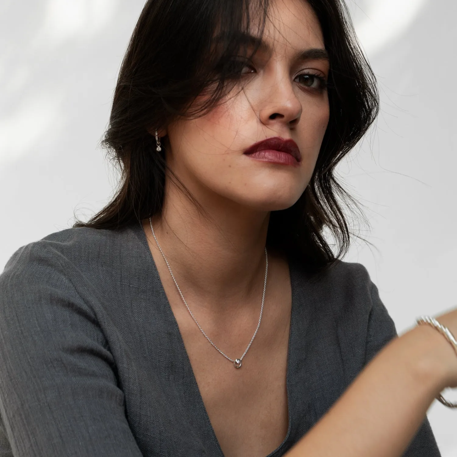 White Sapphire Dewdrop Pendant sold by Dower & Hall product image thumbnail 3