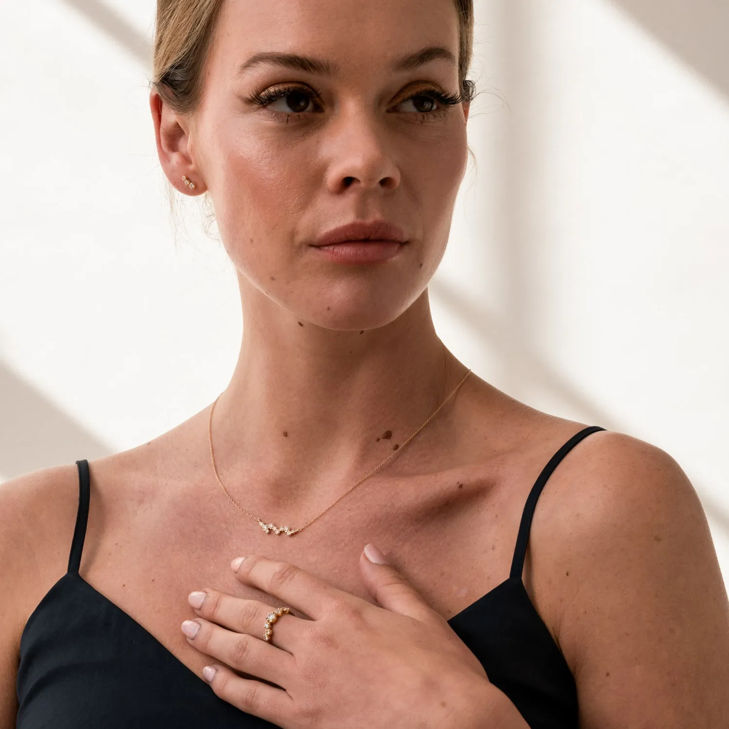 14k Gold Stargazer Ten Diamond Pendant sold by Dower & Hall product image thumbnail 4