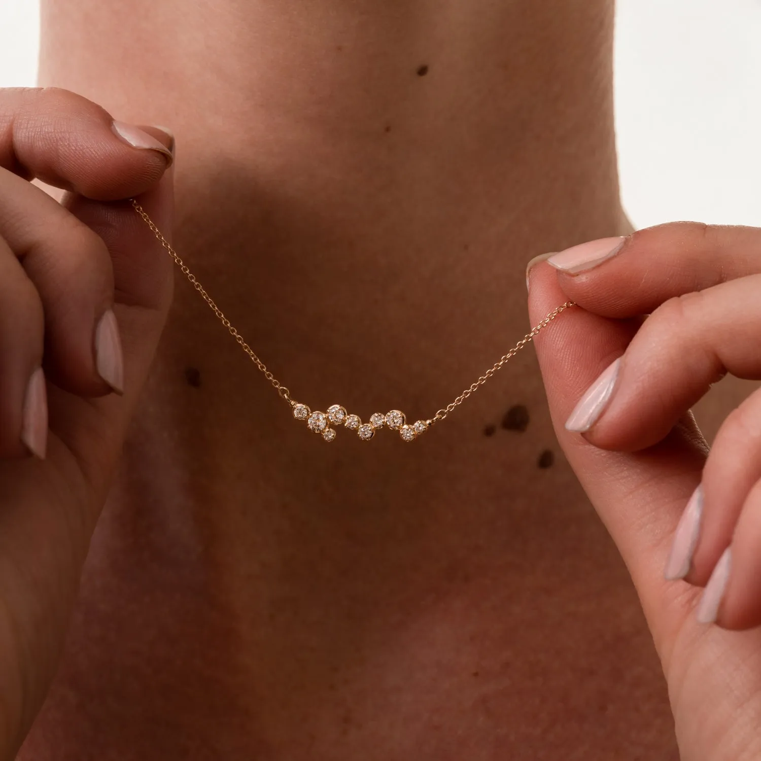 14k Gold Stargazer Ten Diamond Pendant sold by Dower & Hall product image thumbnail 3