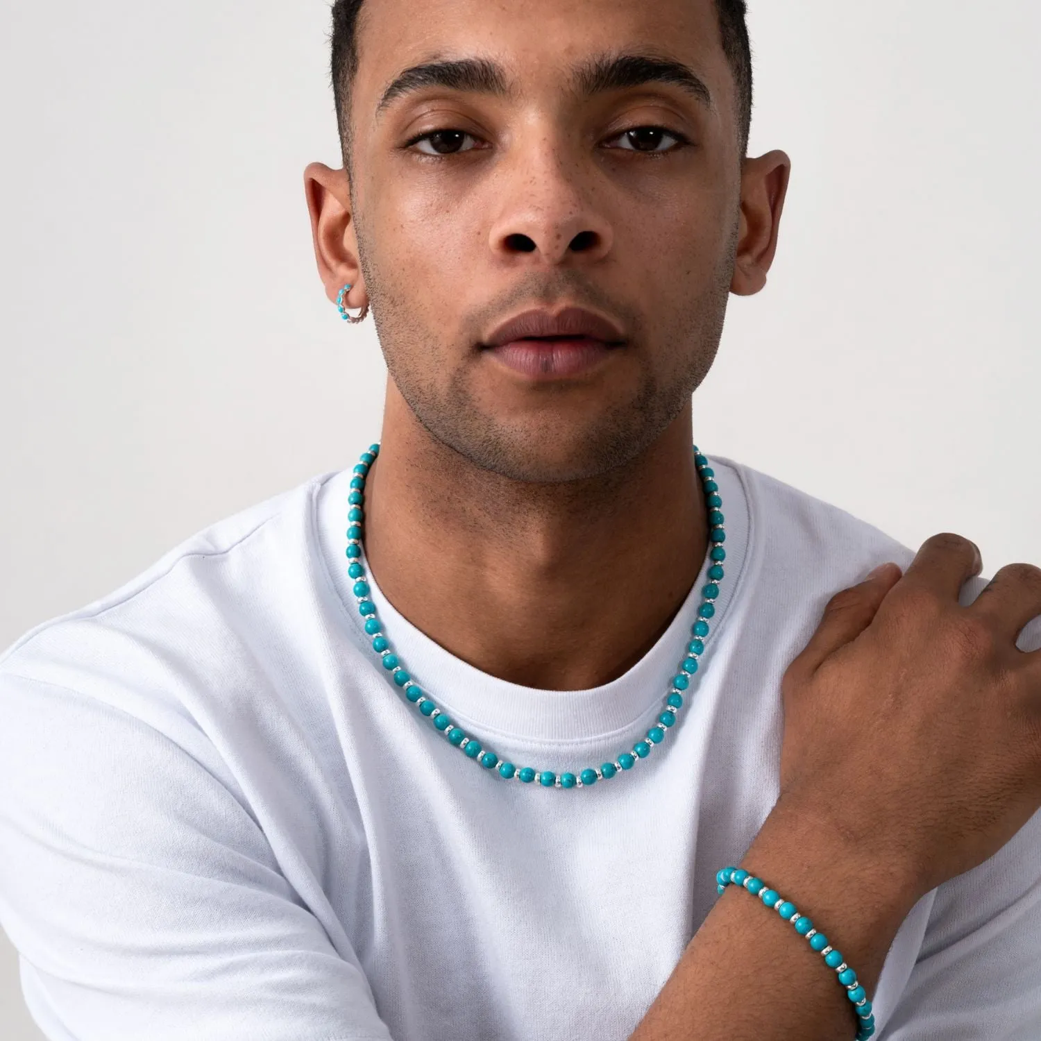 Men's Turquoise Halo Necklace sold by Dower & Hall product image thumbnail 2