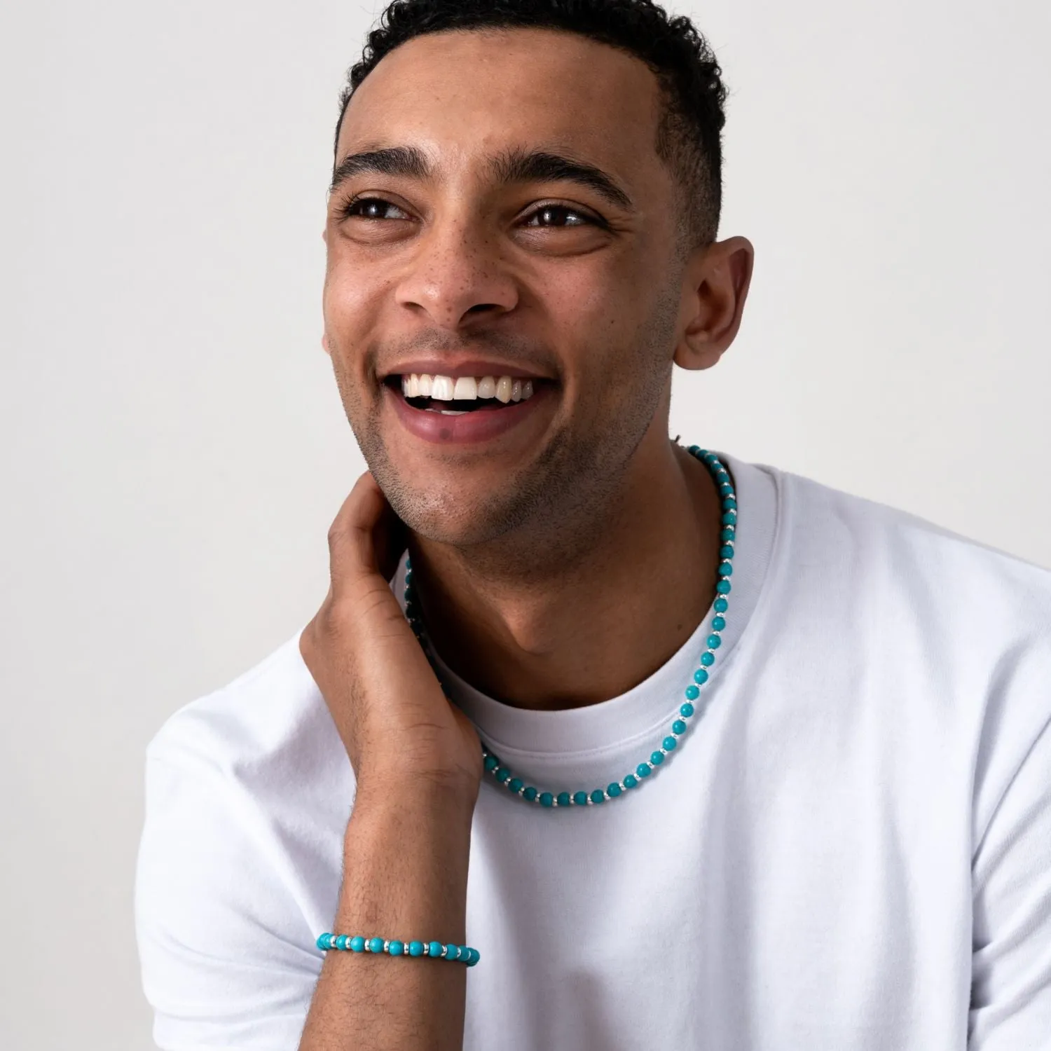 Men's Turquoise Halo Necklace sold by Dower & Hall product image thumbnail 4