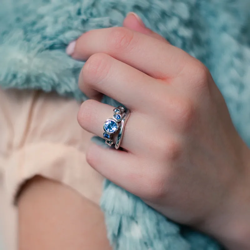 18k Gold & Sapphire Dotty Wave Ring - 1.50CT sold by Dower & Hall product image thumbnail 5