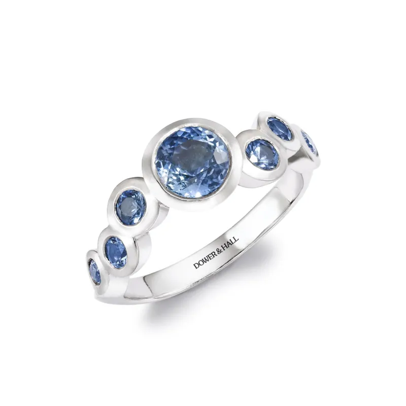 18k Gold & Sapphire Dotty Wave Ring - 1.50CT sold by Dower & Hall