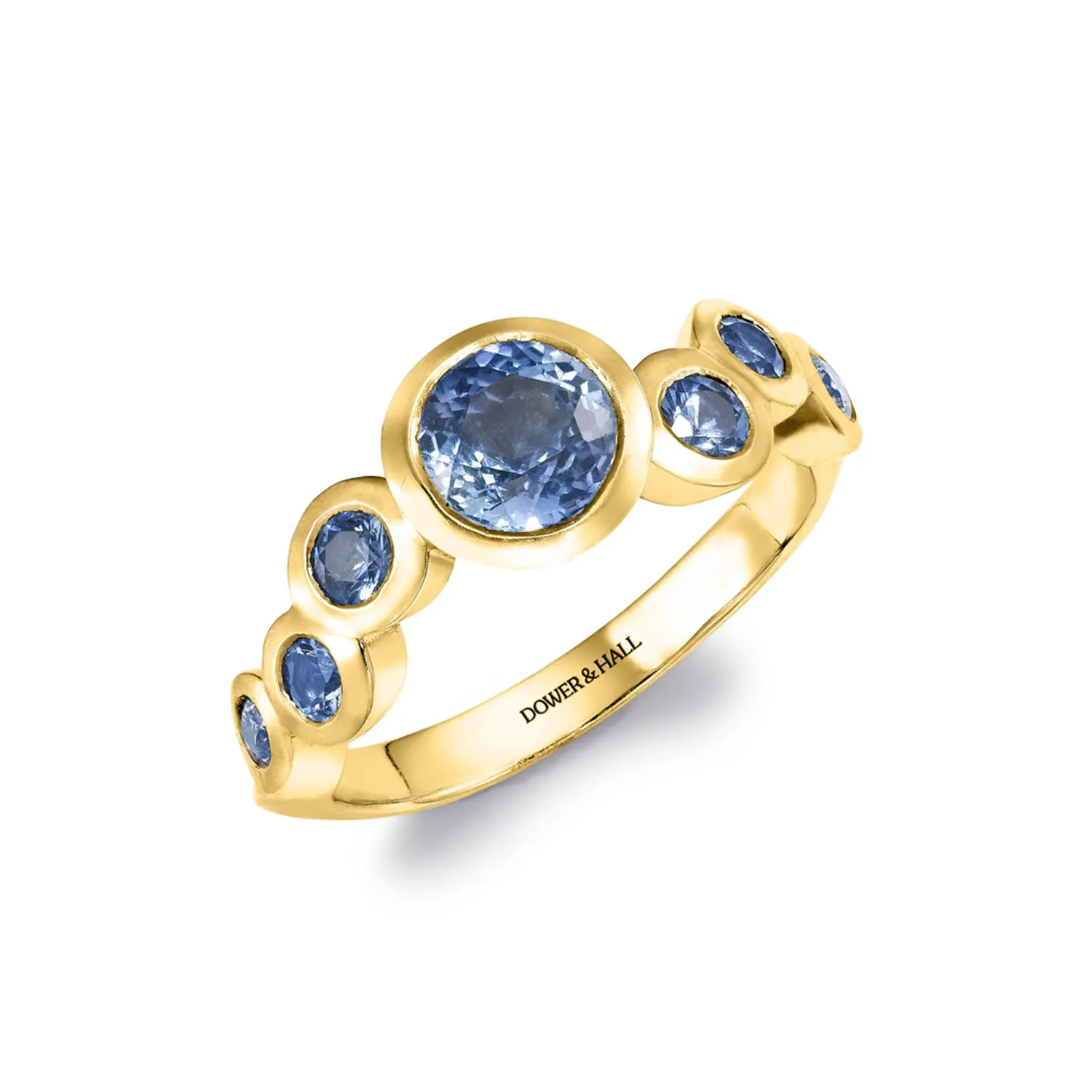 18k Gold & Sapphire Dotty Wave Ring - 1.50CT sold by Dower & Hall product image thumbnail 4