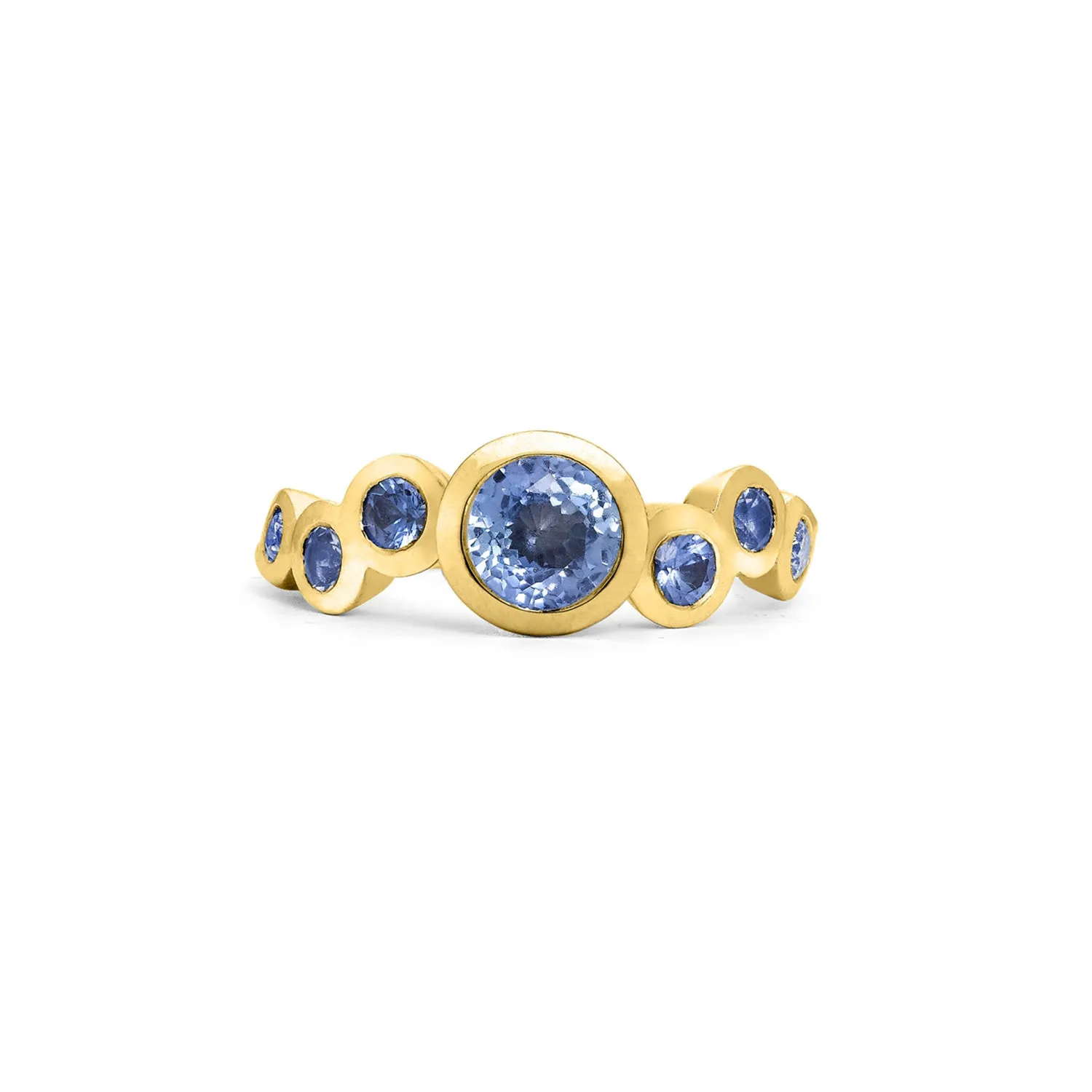 18k Gold & Sapphire Dotty Wave Ring - 1.50CT sold by Dower & Hall product image thumbnail 3