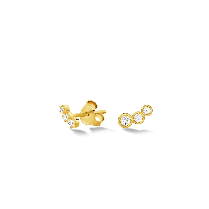 14k Stargazer Diamond Trio Studs sold by Dower & Hall