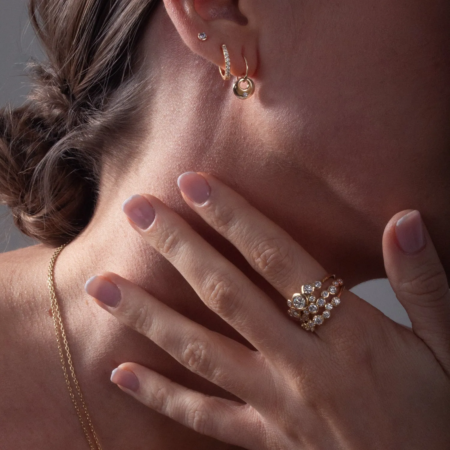 14k Stargazer Diamond Studs sold by Dower & Hall product image thumbnail 5