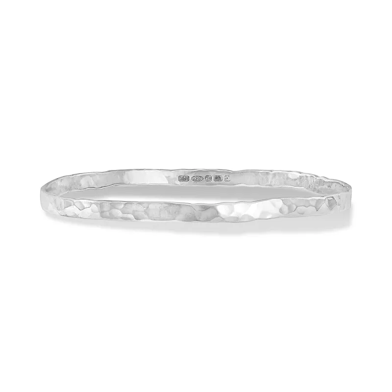 Men's 4mm Hammered Nomad Bangle sold by Dower & Hall