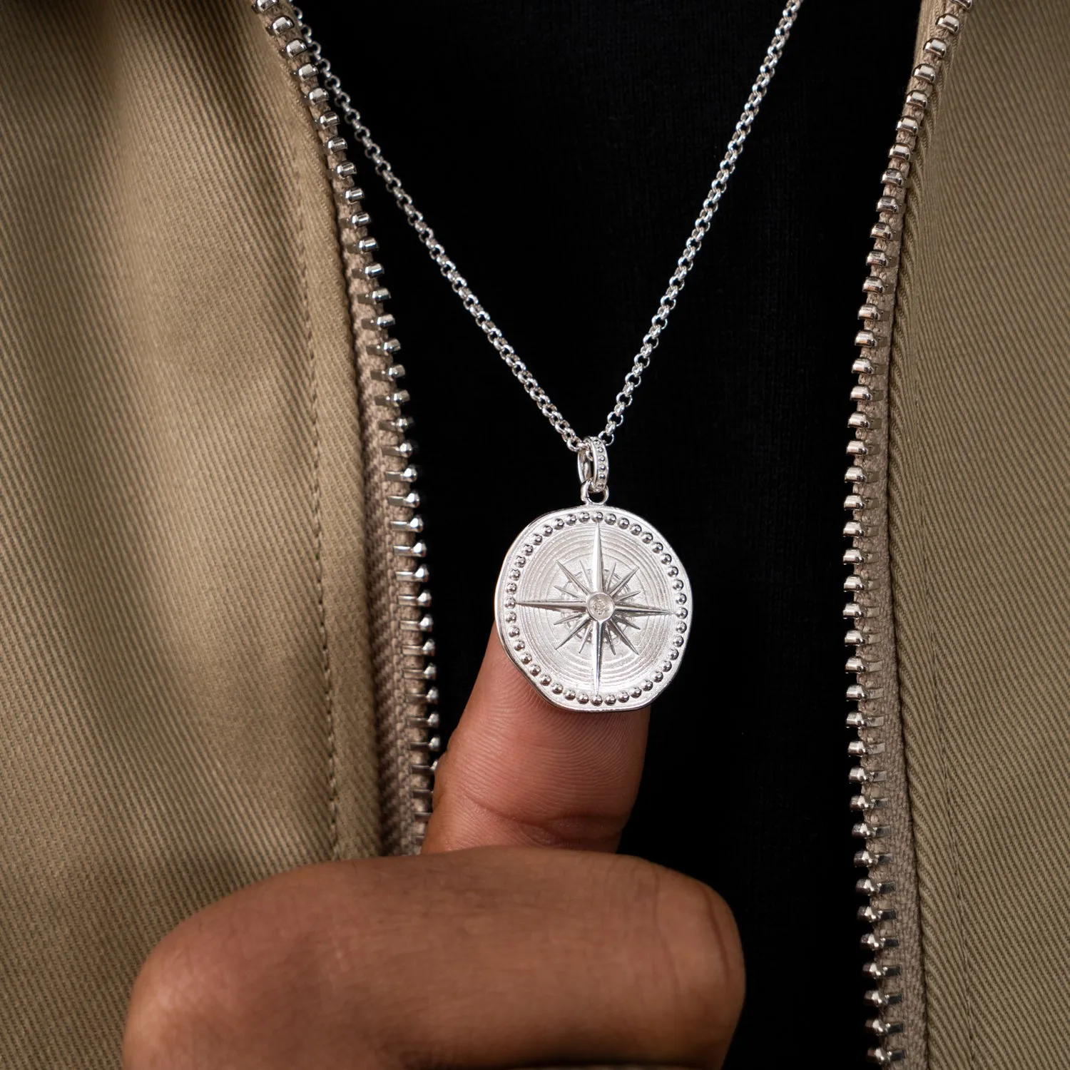 Men's Diamond True North Talisman Necklace sold by Dower & Hall product image thumbnail 3