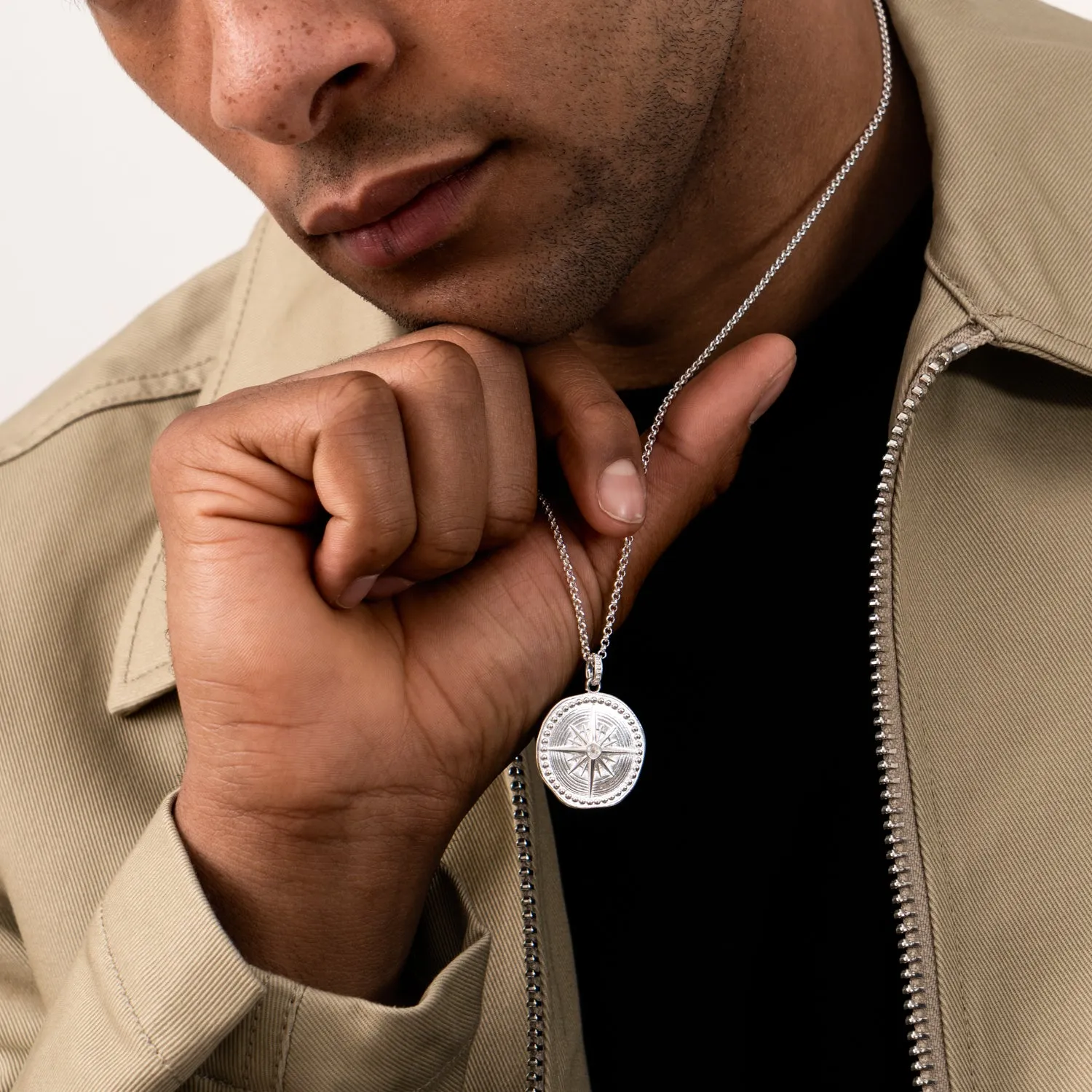 Men's Diamond True North Talisman Necklace sold by Dower & Hall product image thumbnail 4