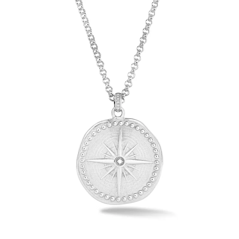 Men's Diamond True North Talisman Necklace made by Dower & Hall