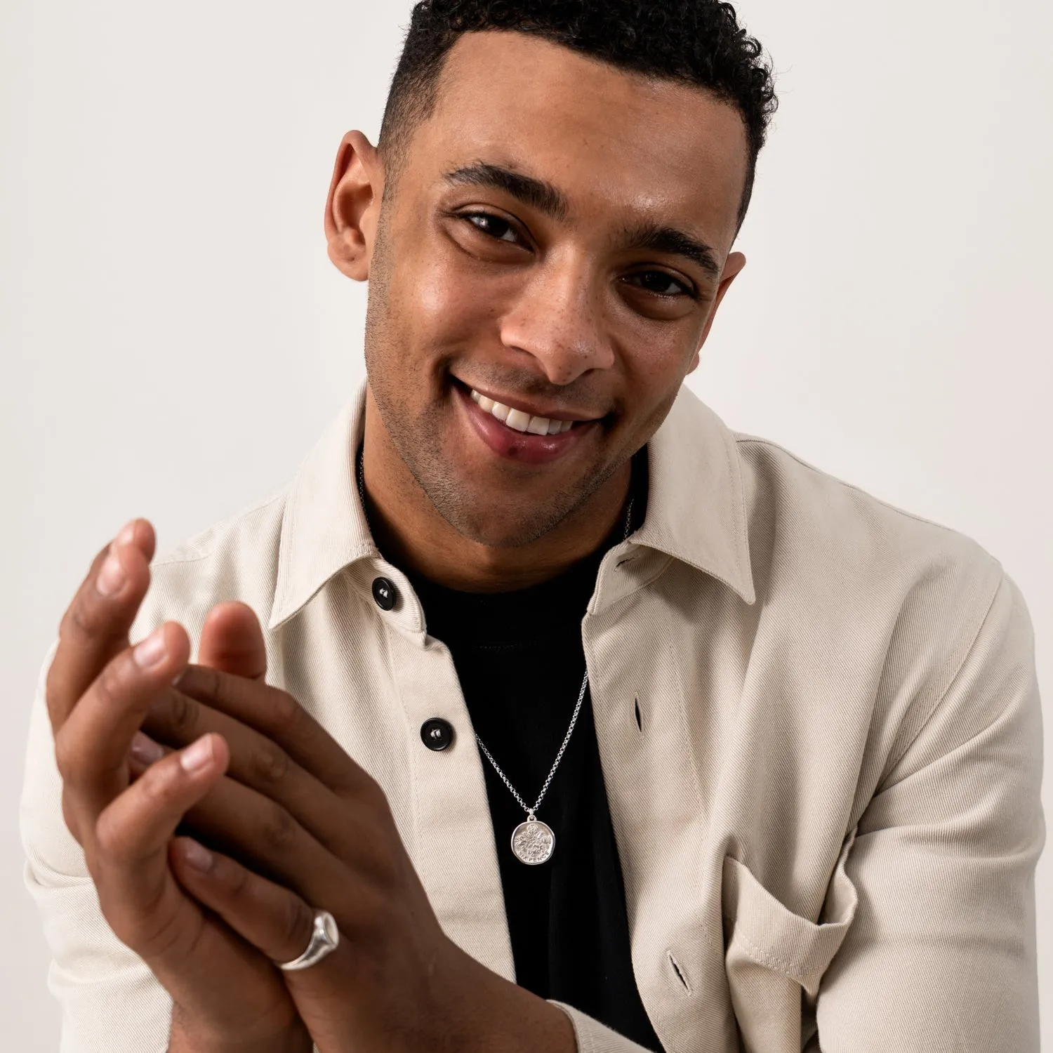 Men's Lucky Sixpence Talisman Necklace sold by Dower & Hall product image thumbnail 3