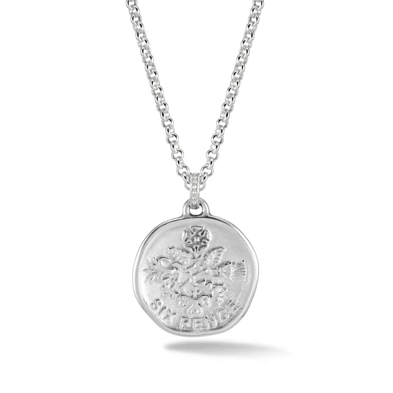 Men's Lucky Sixpence Talisman Necklace sold by Dower & Hall