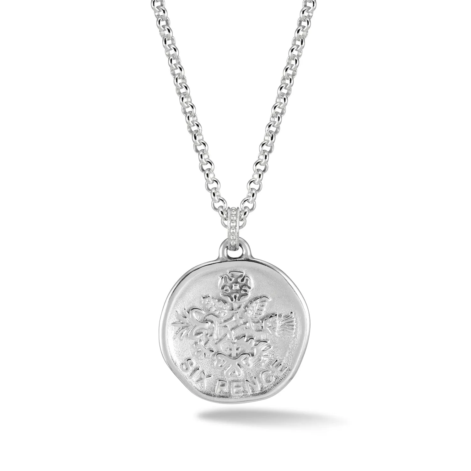 Men's Lucky Sixpence Talisman Necklace sold by Dower & Hall