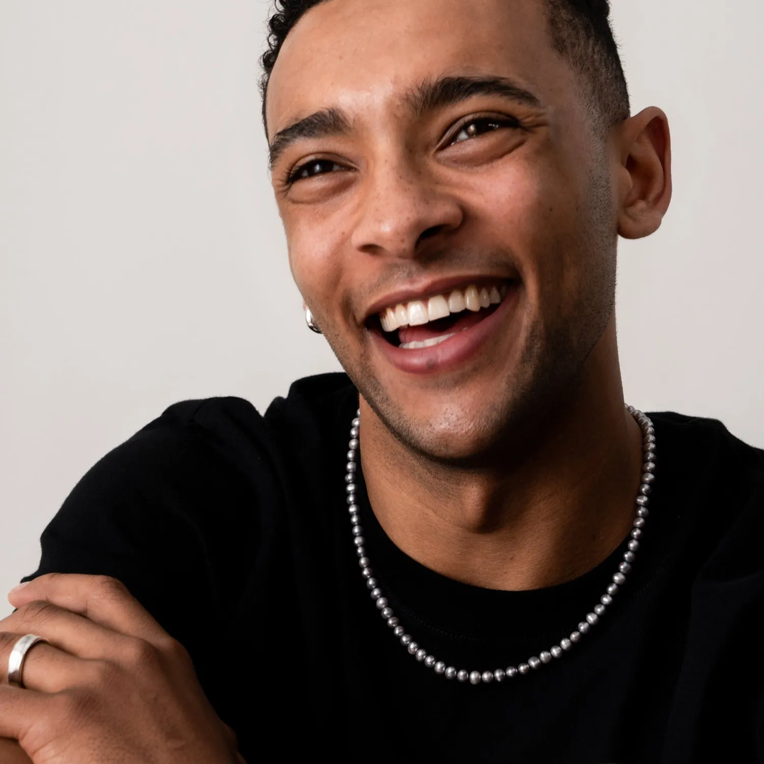 Men's Dove Grey Freshwater Pearl Necklace sold by Dower & Hall product image thumbnail 2