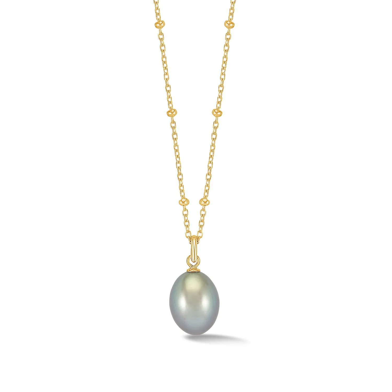 Adjustable Timeless 10mm Oval Dove Grey Freshwater Pearl Pendant sold by Dower & Hall product image thumbnail 5