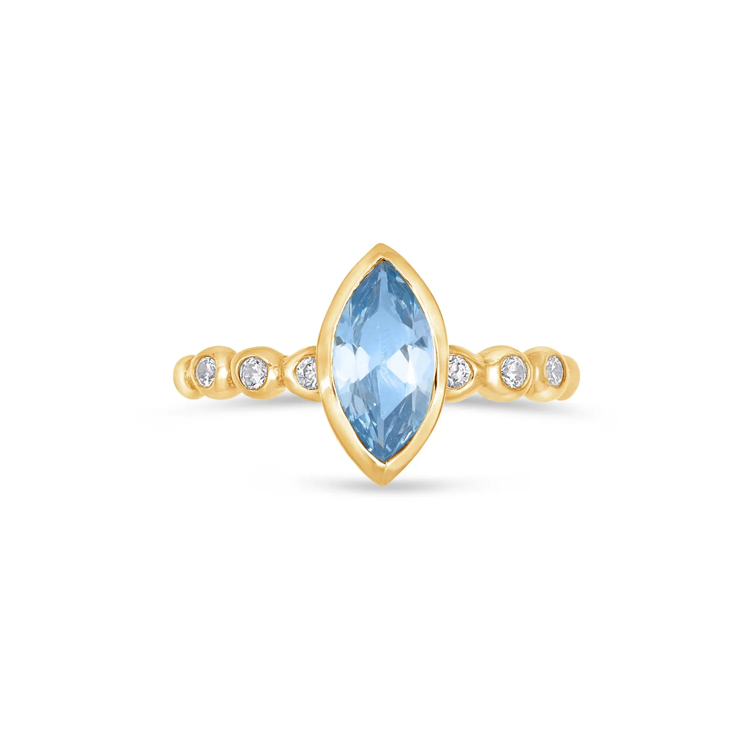 14k Bubbles Narrative Ring with Marquise Aquamarine sold by Dower & Hall product image thumbnail 3