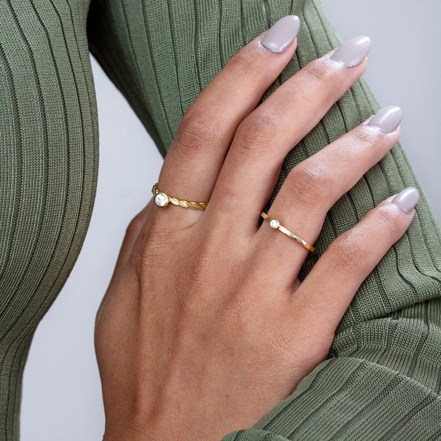 14k Twist Narrative Ring with 0.25ct Diamond sold by Dower & Hall product image thumbnail 3