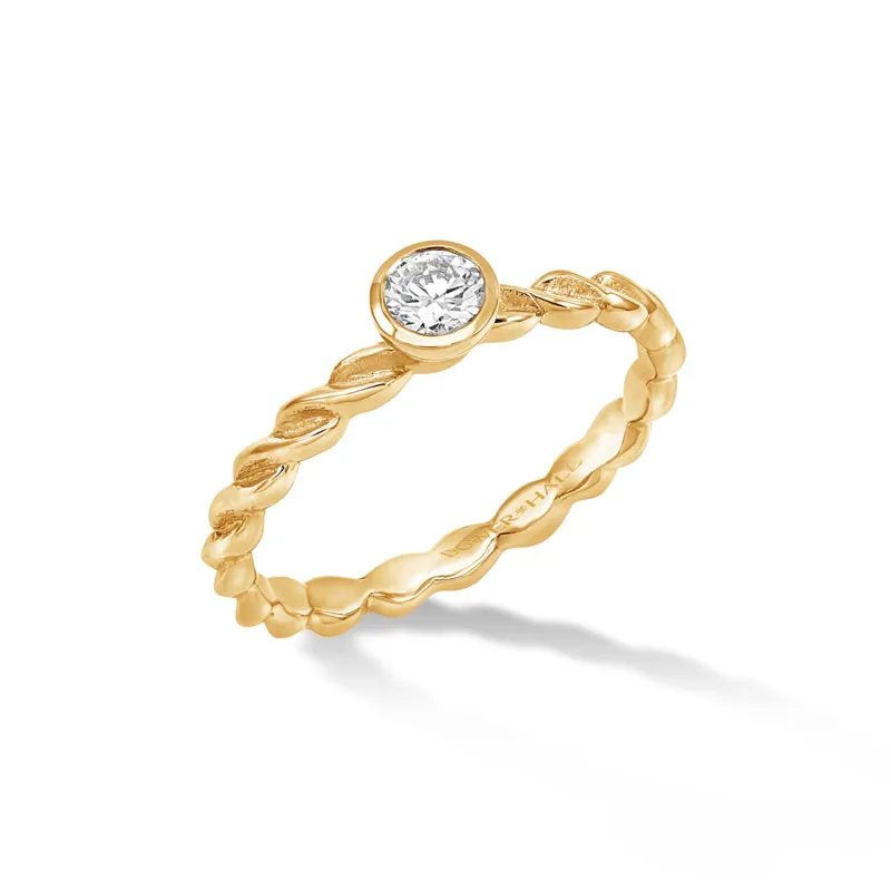 14k Twist Narrative Ring with 0.25ct Diamond sold by Dower & Hall