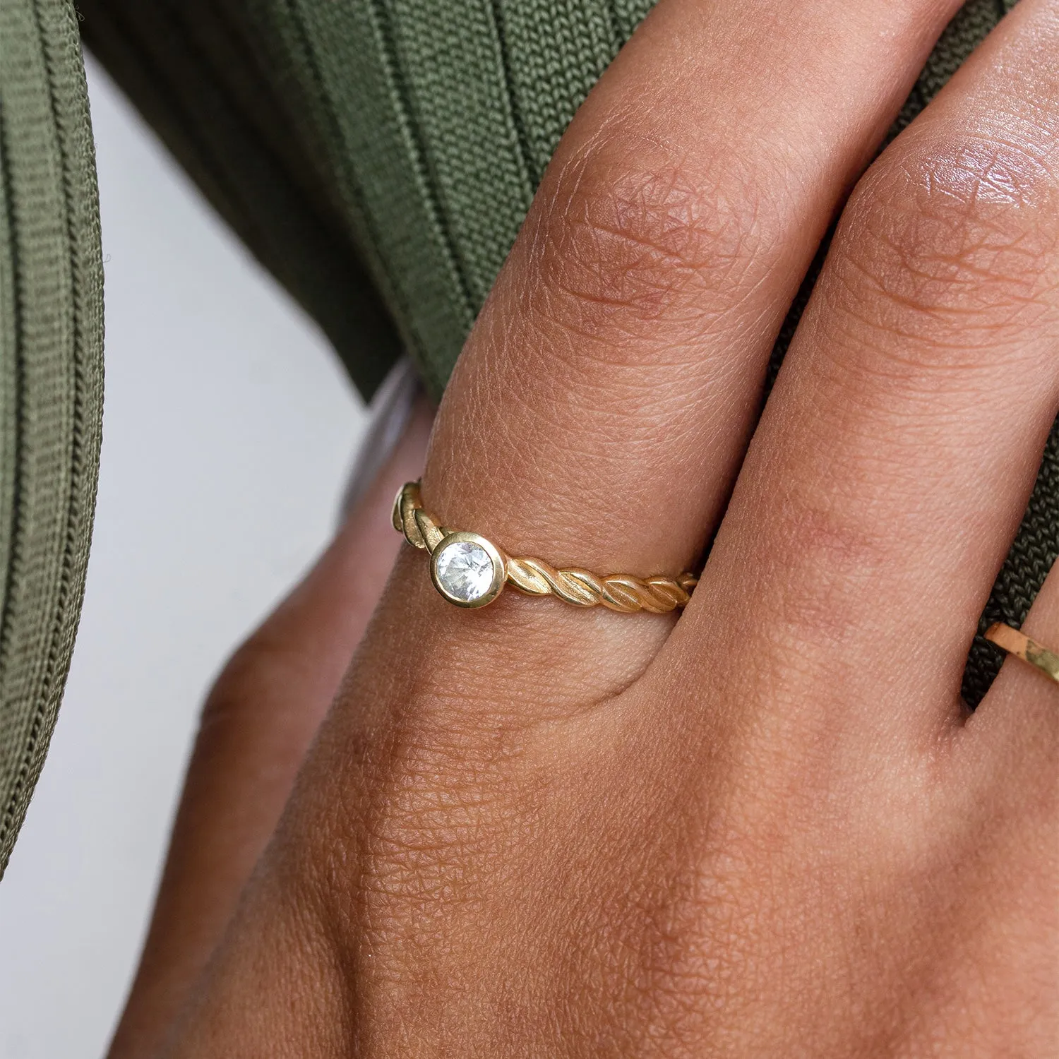 14k Twist Narrative Ring with 0.25ct Diamond sold by Dower & Hall product image thumbnail 2