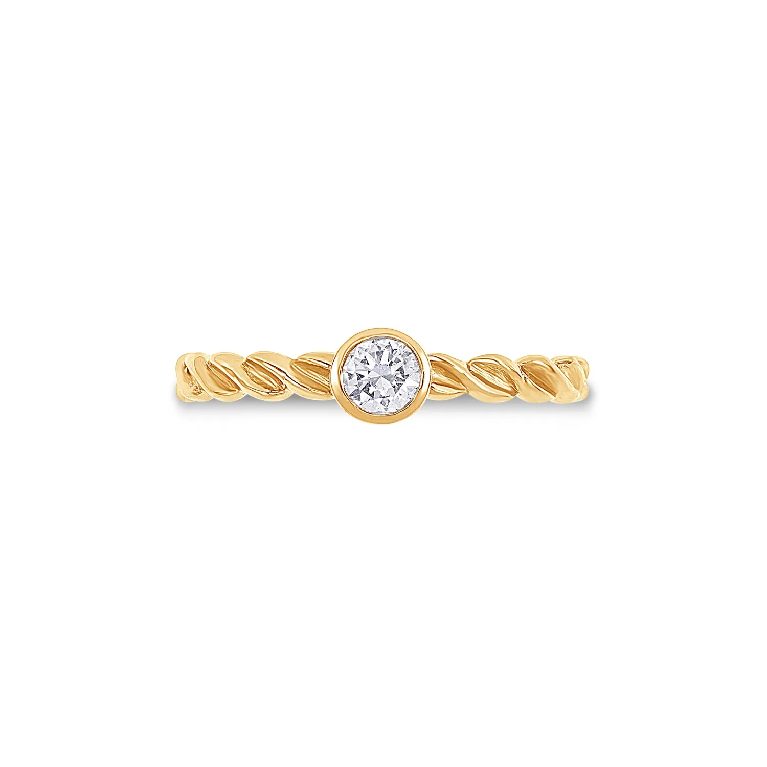 14k Twist Narrative Ring with 0.25ct Diamond sold by Dower & Hall product image thumbnail 5